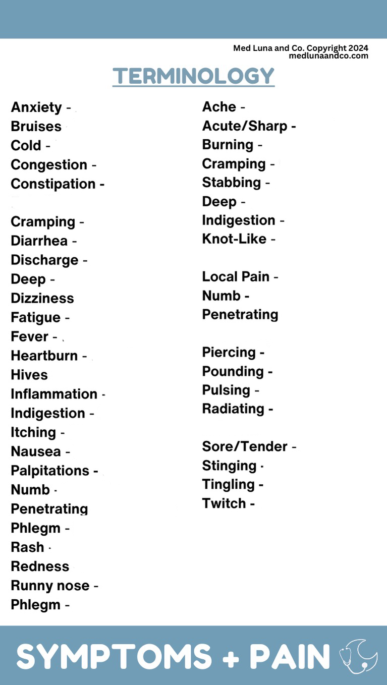 VITALS AND SYMPTOMS MEDICAL SPANISH BADGE