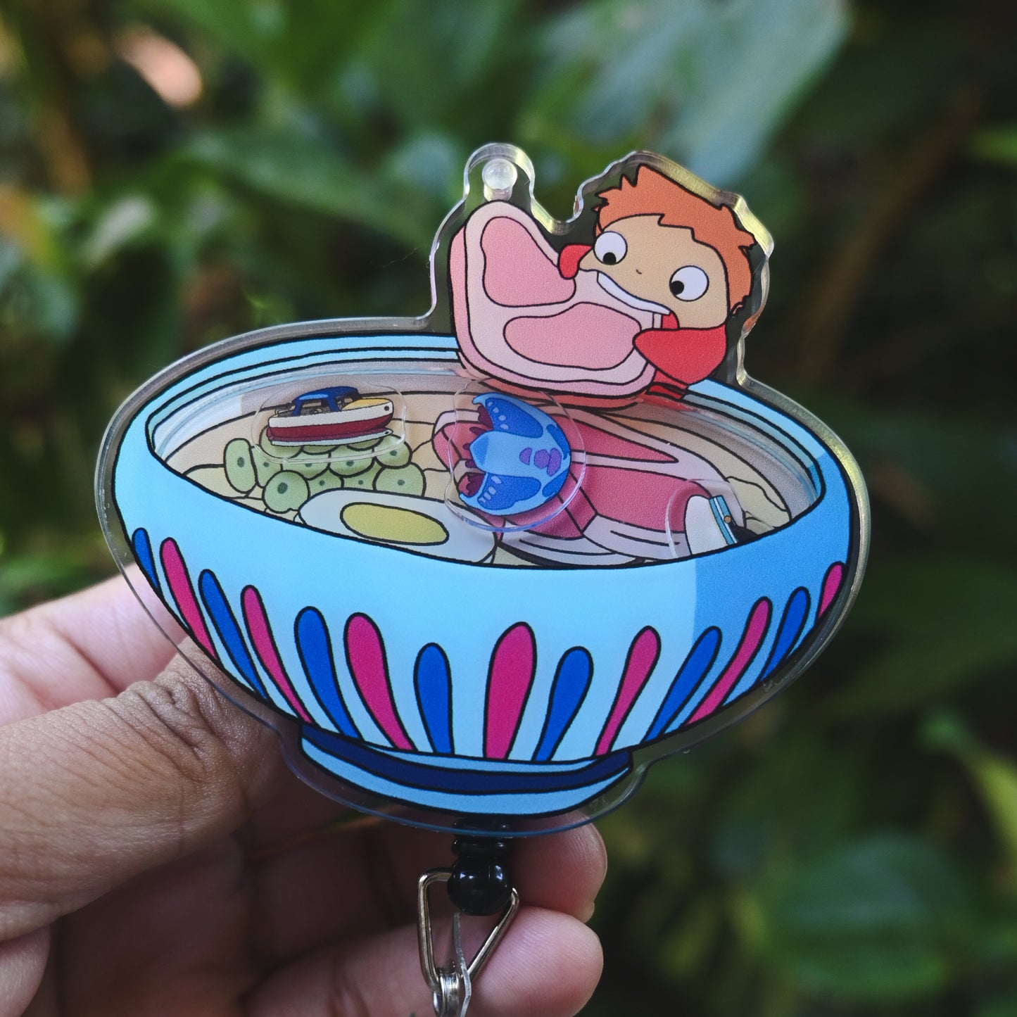 PONYO THEMED ACRYLIC SHAKER BADGE REEL