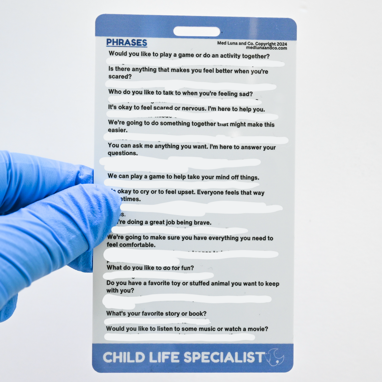 CHILD LIFE SPECIALIST MEDICAL SPANISH BADGE