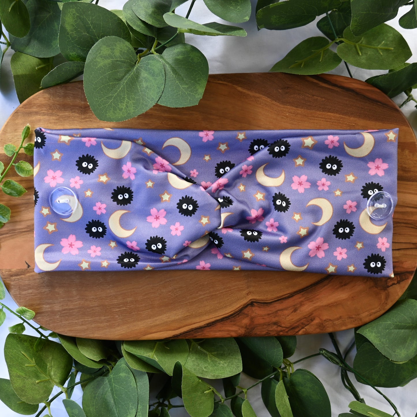 STUDIO GHIBLI - SOOT SPRITES PURPLE MOON AND STARS HEADBAND