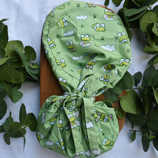 KEROPPI SATIN LINED PONYTAIL SCRUB CAP