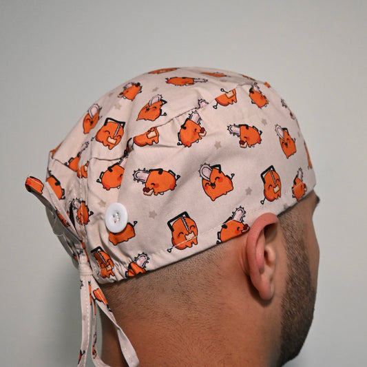 CHAINSAWMAN - POCHITA THEMED SATIN LINED REGULAR SCRUB CAP