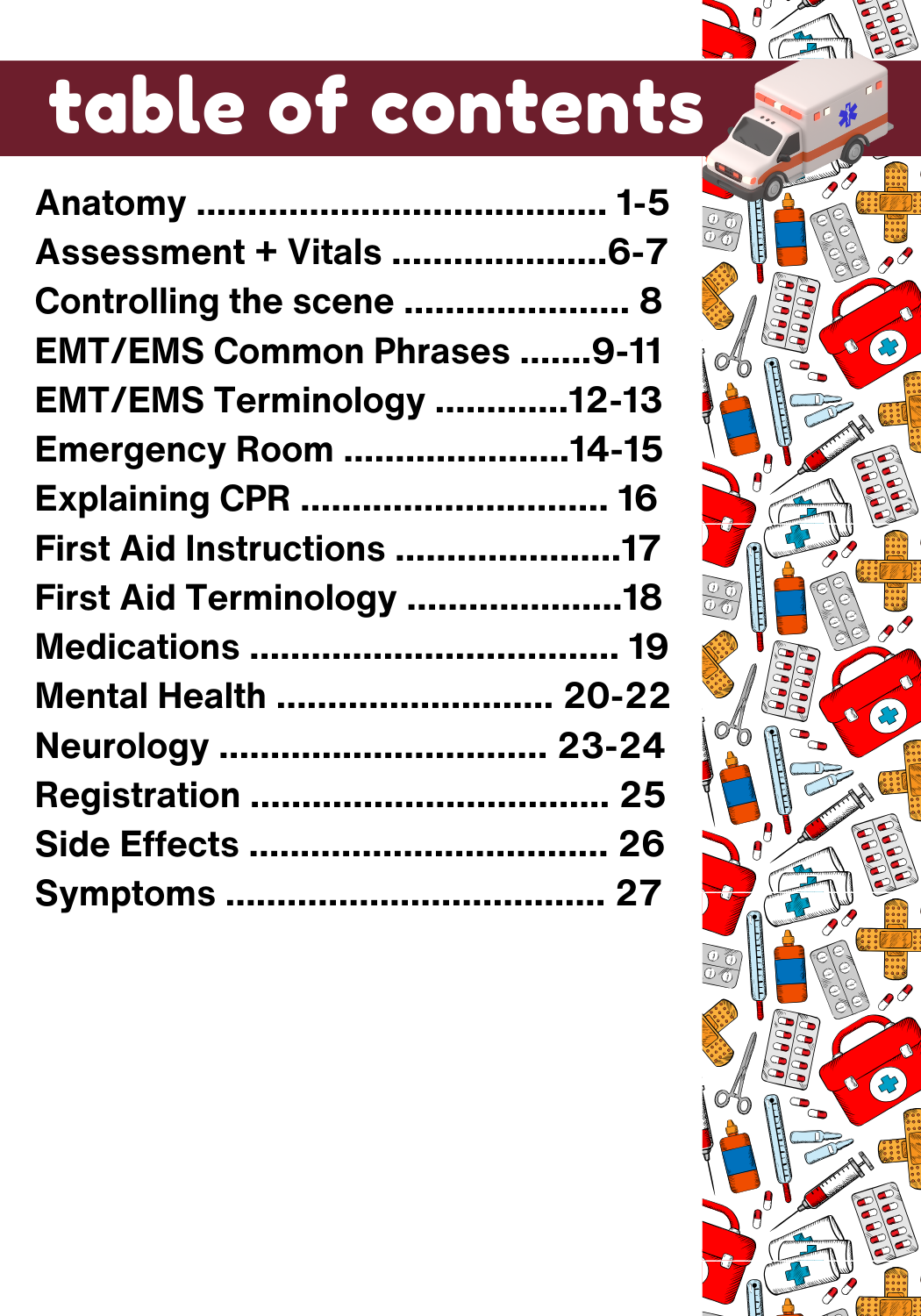 EMERGENCY/EMT/EMS MEDICAL SPANISH POCKETBOOK