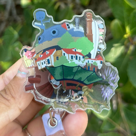 HOWL'S MOVING CASTLE - HOWL'S CASTLE THEMED SHAKER BADGE REEL