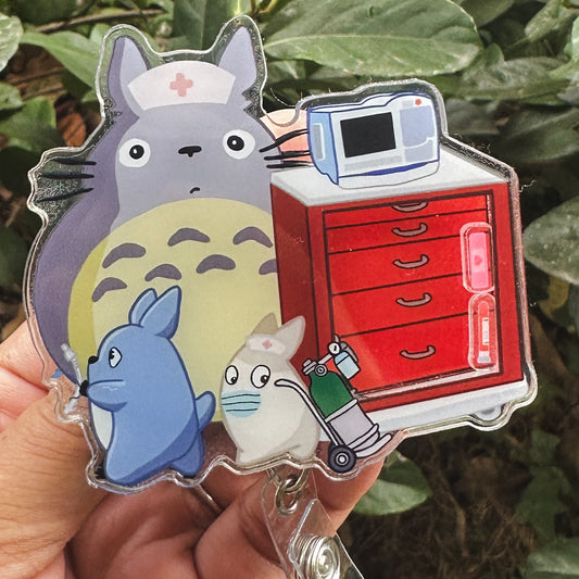 MY NEIGHBOR TOTORO - EMERGENCY ROOM MEDICAL THEMED ACRYLIC SHAKER BADGE REEL