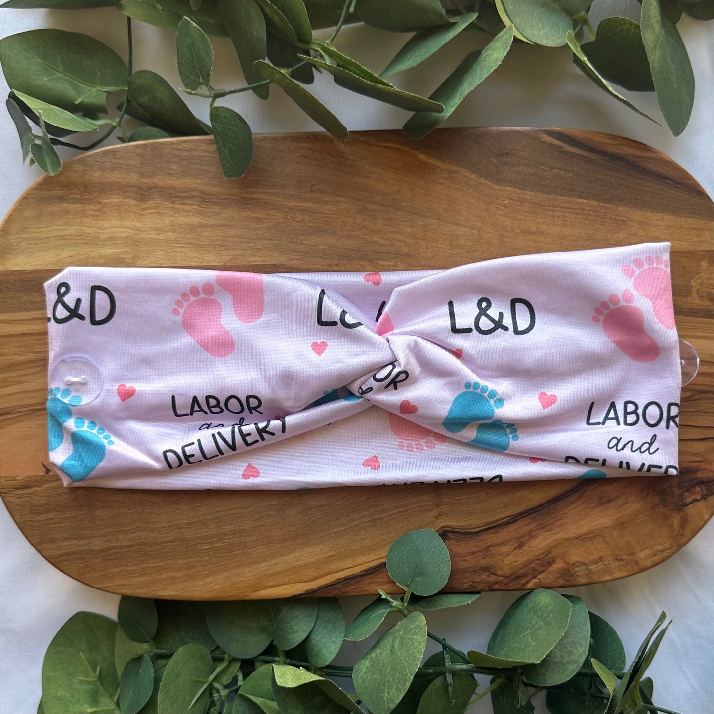 LABOR AND DELIVERY PINK THEMED HEADBAND