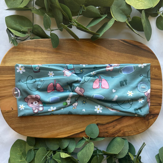 RESPIRATORY THERAPY BEAR THEMED HEADBAND