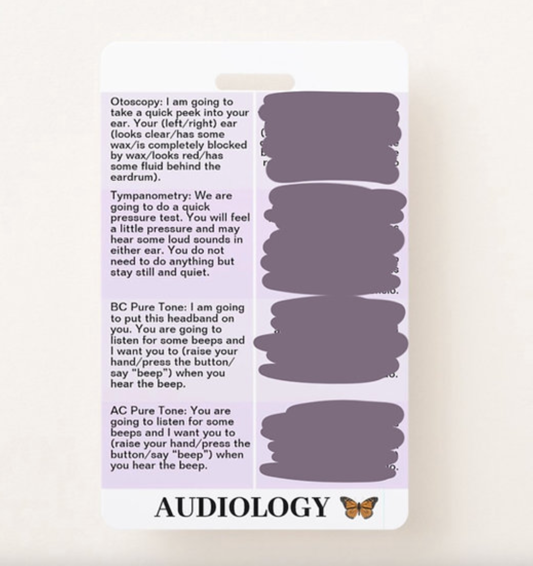 AUDIOLOGY MEDICAL SPANISH BADGE